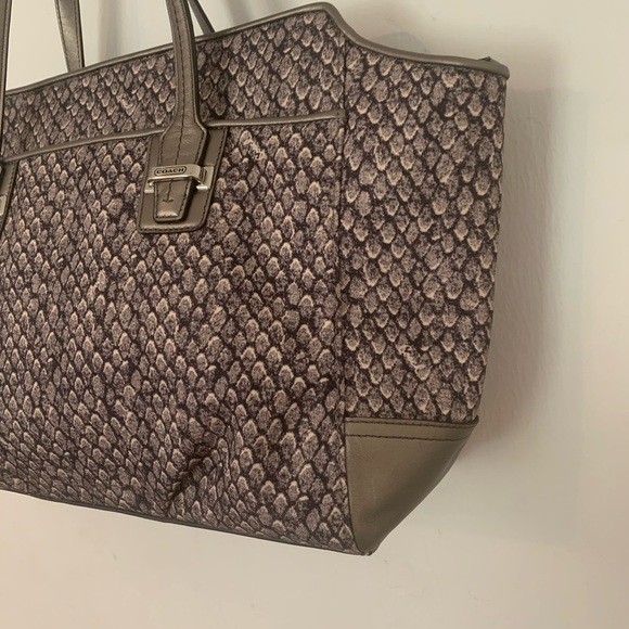 Coach Taylor Snake Alexis Tote Carryall Shoulder Bag Leather Trim New F26034 - Picture 16 of 16